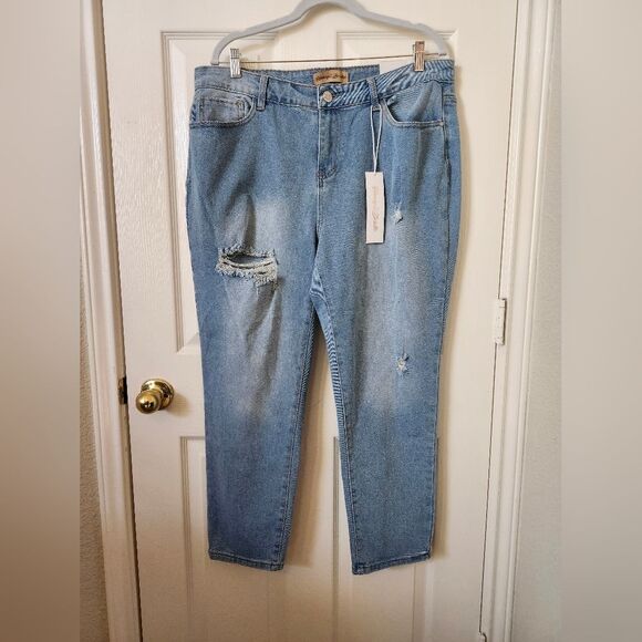 Honey & Bristle Light Wash High Waist Skinny Jeans Distressed 16 - Picture 2 of 14